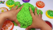 DIY How to make Kinetic Sand PSY face Cake Green Color Face Learn Colors with Kinetic Sand for kids-HRotn2-J0KI