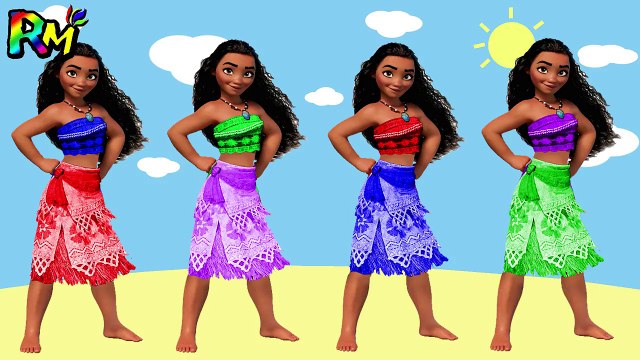 Learn Colors Disney Moana Wrong Colors Dress The Alphabet Song Nursery Rhymes Colors for kids-GwnL3Vb8xiw