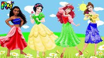 Learn Colors Disney Princess Snow White  Belle Ariel Moana Wrong Colors Dress The Alphabet Song-WJ3JQJFeN8M