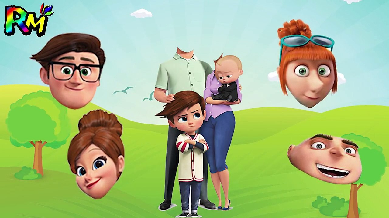 Wrong Heads Boss Baby Family Despicable Me Gru Lucy Finger family song Nursery Rhymes for kids fun-IoU0pysU6vU