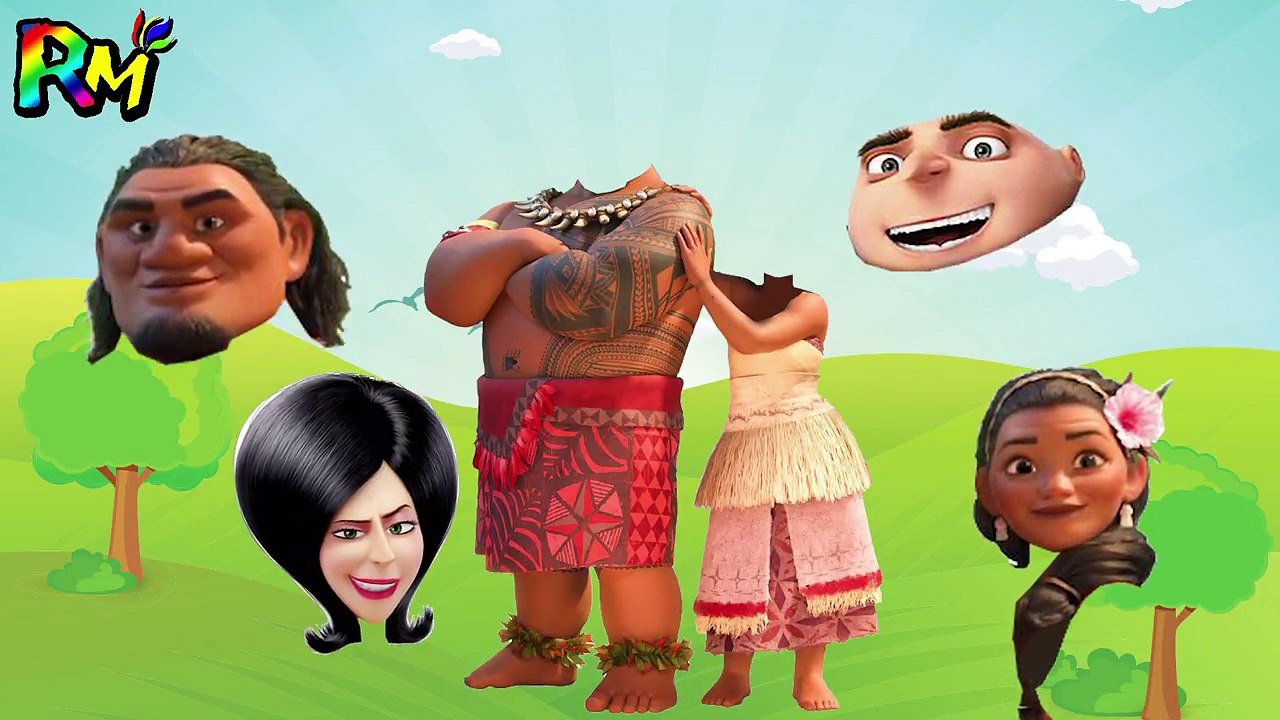 Wrong Heads Despicable Me 3 Moana Family Finger family Nursery Rhymes for kids fun-Gqk5fTpmnwE