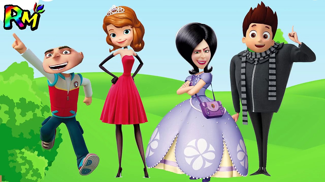 Wrong Heads Despicable Me 3 Sofia the First  Ryder Finger family Nursery Rhymes for kids fun-zmUcvyJul84