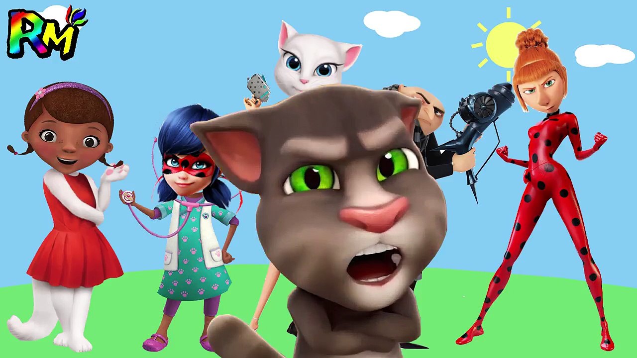 Wrong Heads Despicable Me Gru Lucy Talking Angela Ladybug Doc McStuffins Finger family Nursery--00GXL6PAh4