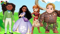 Wrong Heads Moana Maui Sofia Finger family Nursery Rhymes for kids fun-9xzE-PQpOeQ