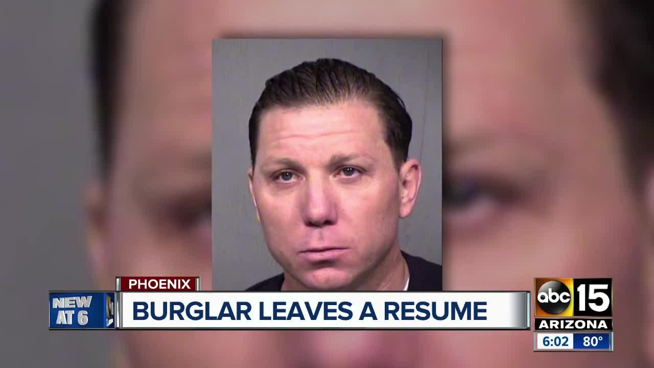 Burglar leaves copy of resume at burglary scene