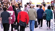 방탄소년단 뮤직뱅크 출근길…남팬 VS 여팬 엄청난 목청 대결(BTS,music bank,직캠,fancam)