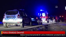 Yolcu Otobüsü Devrildi