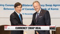 Korea, Canada sign first standing currency swap agreement
