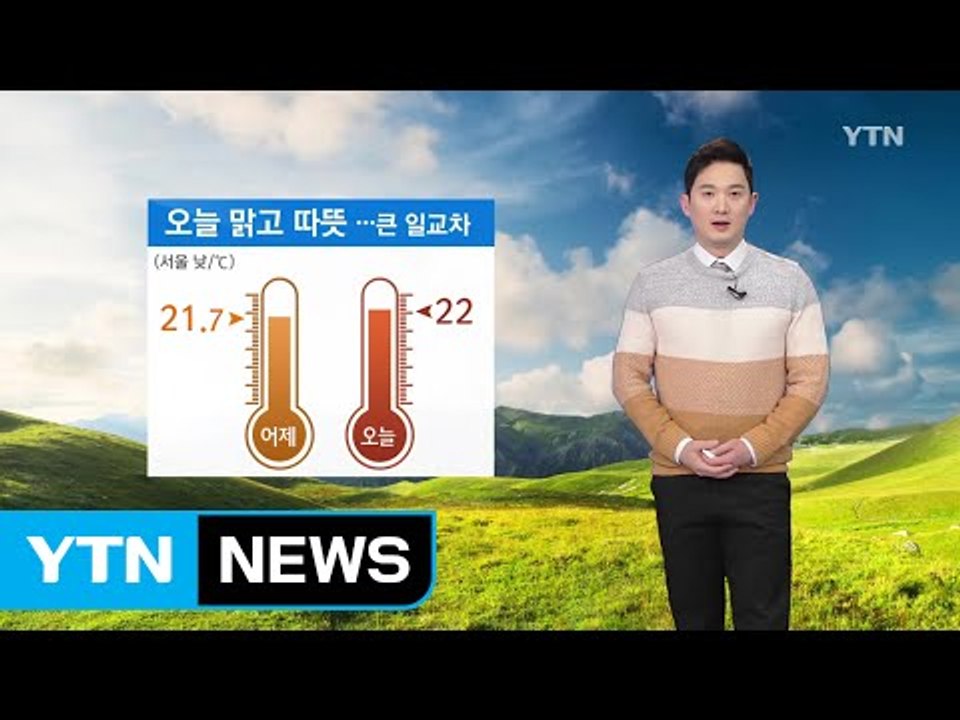 [날씨] 오늘 맑고 따뜻...큰 일교차, 자외선 주의 / YTN
