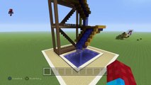 Minecraft Tutorial: How To Make A Drop Water Slide (Mini Water Park)