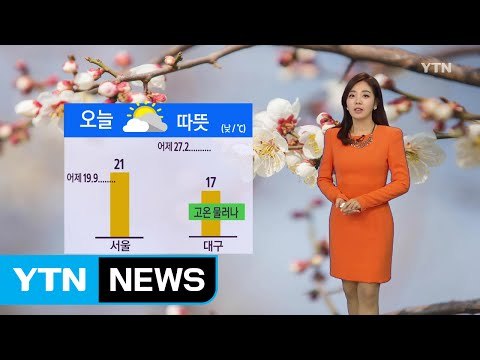 [날씨] 오늘도 따뜻...남부 오후 한때 빗방울 / YTN (Yes! Top News)