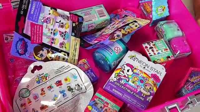 HUGE Neon Star Surprise Toys Suitcase Shopkins Barbie Disney Unicorno Fun Girls Toys Kinder Playtime
