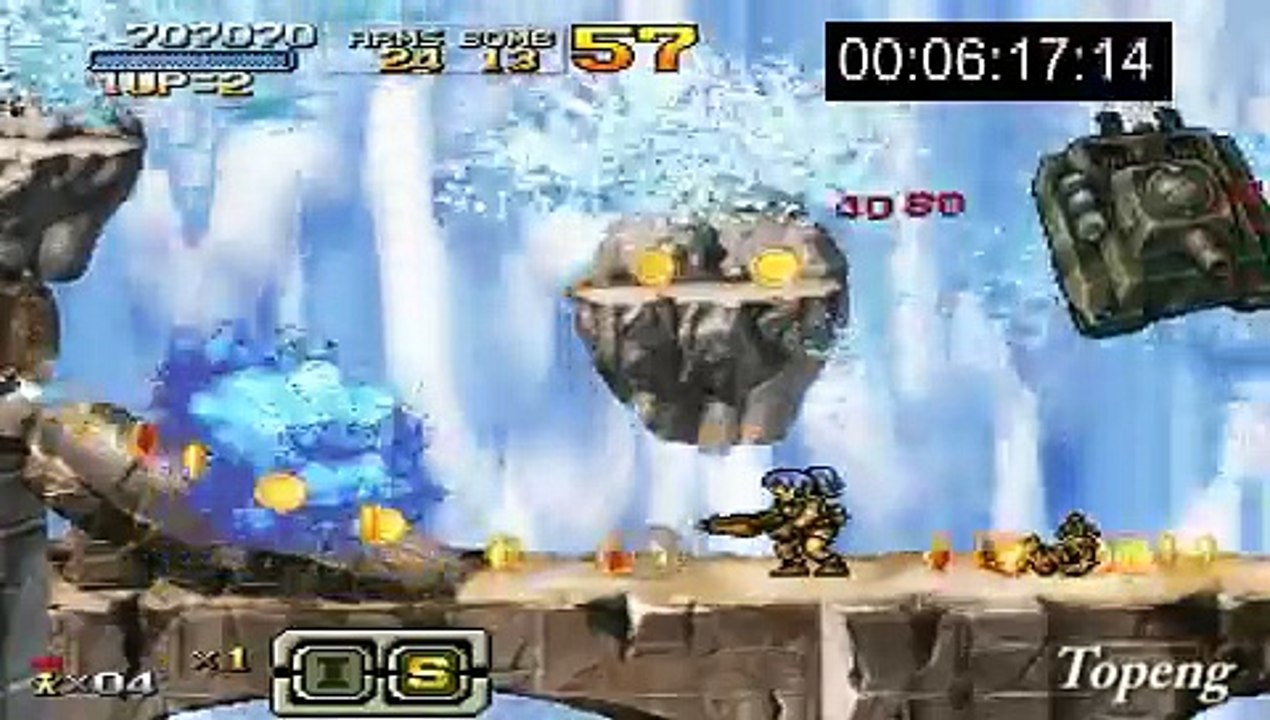 [psp]Metal Slug XX HARD Speed run Leona / 메탈슬러그XX 하드 레오나 타임어택 플레이