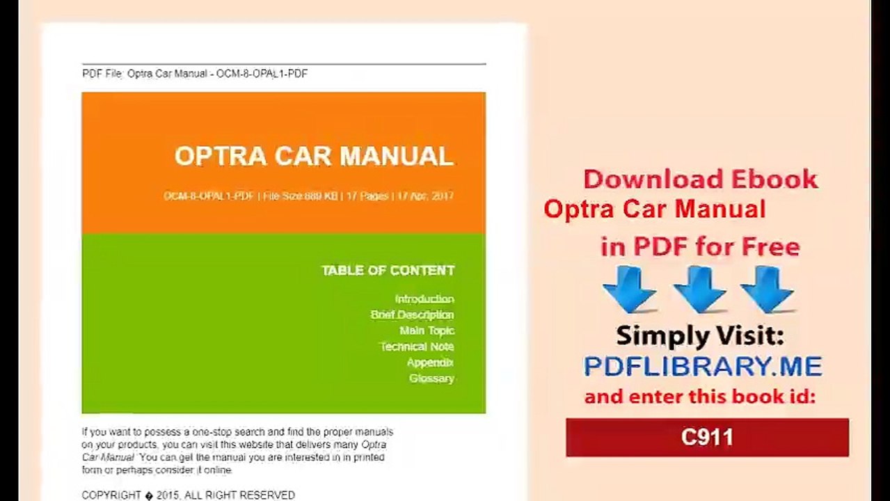 Optra Car Manual