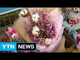 도깨비의 요술? 졸업식 점령한 목화 꽃다발 / YTN (Yes! Top News)