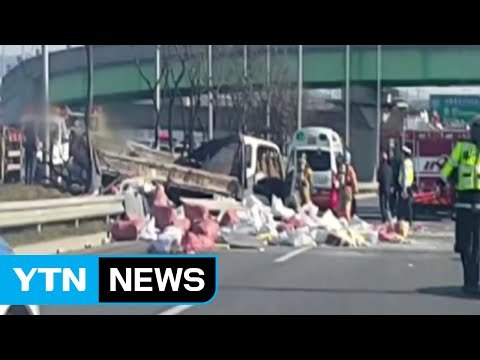 올림픽대로 달리던 화물차 가로수 들이받아 40대 운전자 다쳐 / YTN (Yes! Top News)