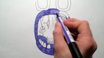How to draw withered Bonnie jumpscare from Five Nights at Freddys FNAF drawing lesson