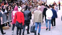 방탄소년단 뮤직뱅크 출근길…남팬 VS 여팬 엄청난 목청 대결(BTS,music bank,직캠,fancam)