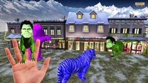 Colors for kids Learn with giraffe - Fat hulk vs Dinosaurs Finger family Rhymes 3d Animation
