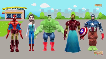 Wrong heads Fidget spinner spiderman hulk Colors for Kids Finger family Rhymes