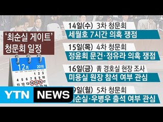 모레 '세월호 7시간' 청문회...최순실·우병우 19일 다시 부른다 / YTN (Yes! Top News)