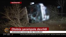 Otobüs şarampole devrildi