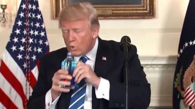 Trump Awkwardly Drinks Water In The Middle Of His Speech