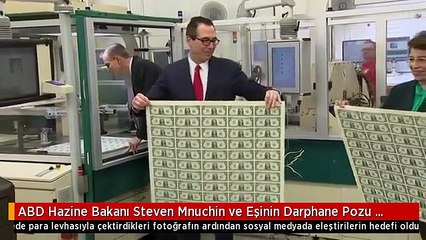 ABD Hazine Bakanı Steven Mnuchin ve Eşinin Darphane Pozu Sosyal Meydada Tepki Çekti