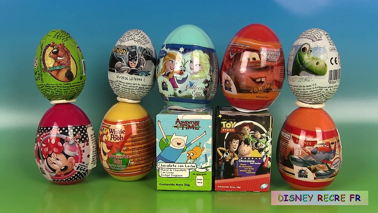 48.10 Oeufs Surprise Disney Cars Planes Reine des neiges Batman 10 Surprise Eggs Unboxing