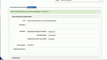 5 Saisie collective des enseignements pratiques interdisciplinaires
