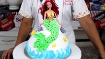 Aprenda como fazer um Bolo boneca pequena Sereia super fácil
