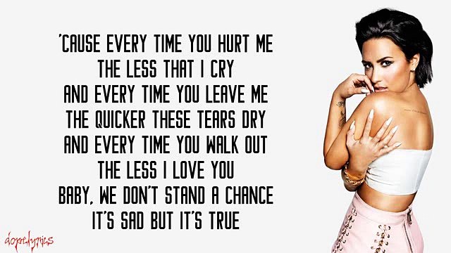 Demi Lovato - Too Good At Goodbyes (Lyrics) - Sam Smith cover