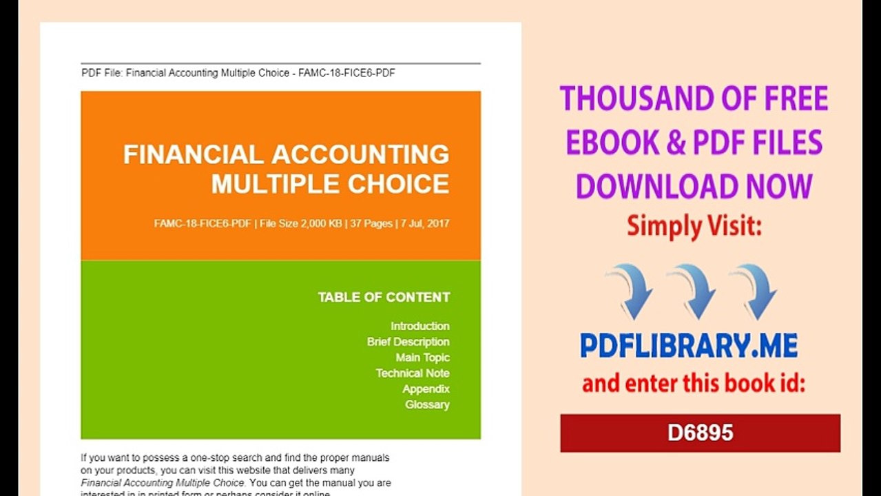 Financial Accounting Multiple Choice
