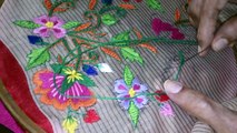 Hand embroidery stitches tutorial. Hand embroidery design for blouses.