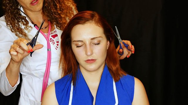 ASMR Role Play Insanity Psychotherapy – Scalp Massage, Hair Brushing, Hair Cut Sounds, Doctor Visit