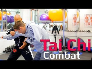 Tai chi combat tai chi chuan - tai chi Push hand attack with shoulder bump. Q23