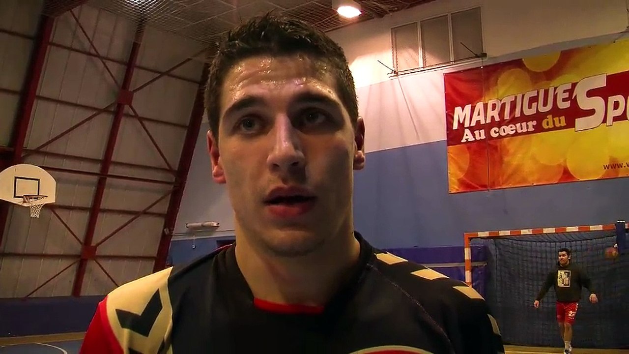 Le Martégal Nicolas Crépain après la victoire face au centre de formation de Saint-Raphaêl