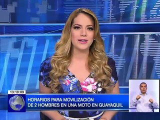 Horarios para movilización de 2 hombres en una moto en Guayaquil