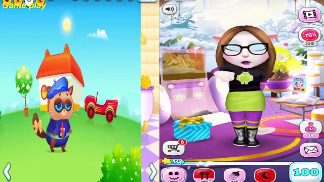 My Talking Angela VS Bubbu My Virtual Pet -Christmas Update 2016 Gameplay HD