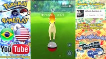 Pokemon Go Defeating a Gym and Catching Pokemon Gameplay