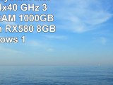 Gamer PC System Intel i76700K 4x40 GHz 32GB DDR4 RAM 1000GB HDD Radeon RX580 8GB