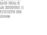 Gamer PC System Intel i76700K 4x40 GHz 8GB DDR4 RAM 2000GB HDD nVidia GTX1070 8GB