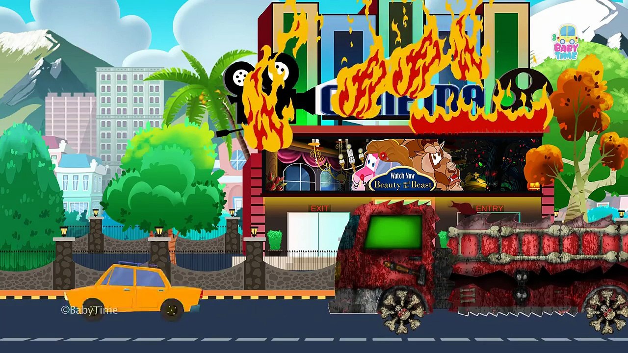 Taxi War | Good Vs Evil | Scary Street Vehicles | Halloween Videos For Kids