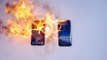 iPhone X vs Samsung Galaxy S8 flame test