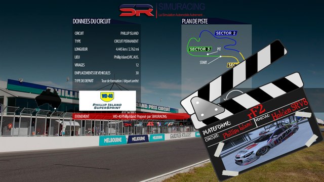 Tour de piste à Phillips Island en Holden Commodore SRV8 sur rFactor 2