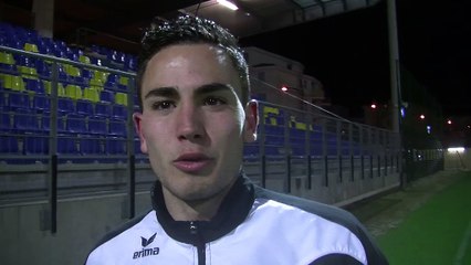 La réaction du milieu de terrain du FC Martigues Maverick Barsotti