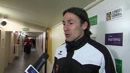 La réaction d'après match avec le portier sang et or Julien Vanni