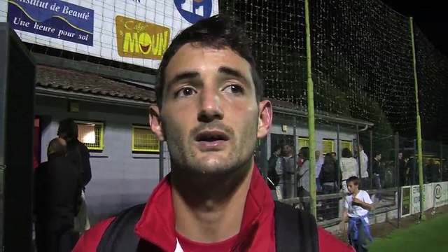 La zone mixte Maritima après la victoire du FC martigues à Mont de Marsan