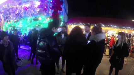 Fans pose with X Factor band Rak-Su at Winter Wonderland