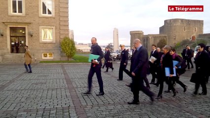 Comité interministériel de la mer. Édouard Philippe arrive à Brest
